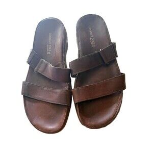 KENNETH COLE  90's Vintage Brown Leather Slip On Sandals Size 9M Italy
